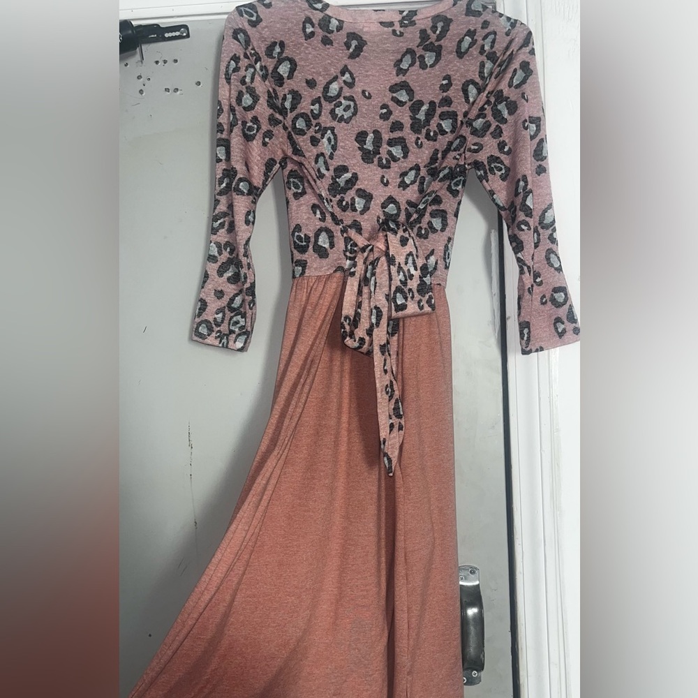 Leopard Print Pink Dress
